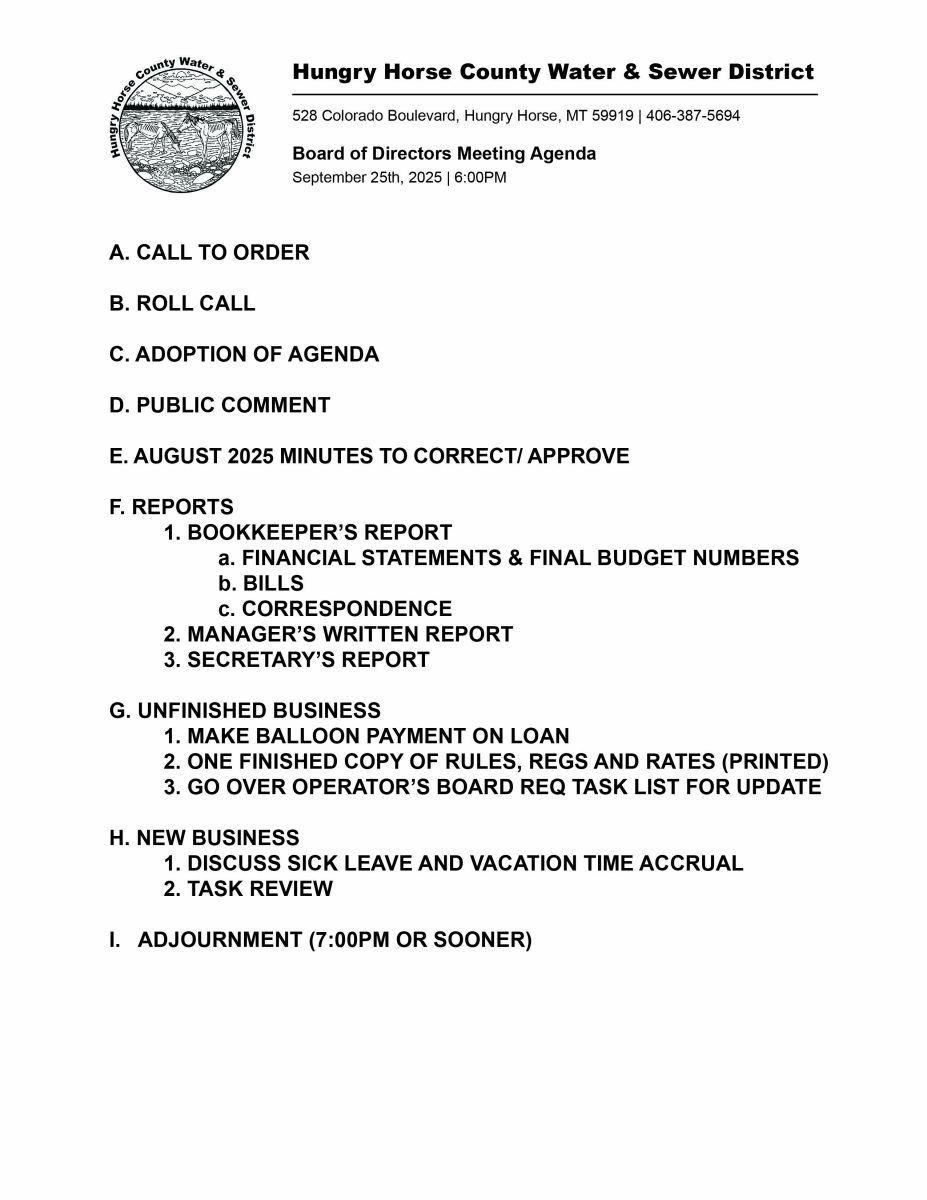 September 2025 Agenda